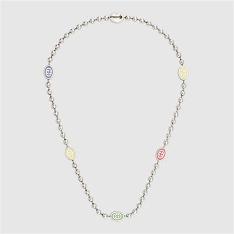 gucci boule chain silver necklace|Gucci interlocking g pendant necklace.